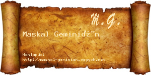 Maskal Geminián névjegykártya